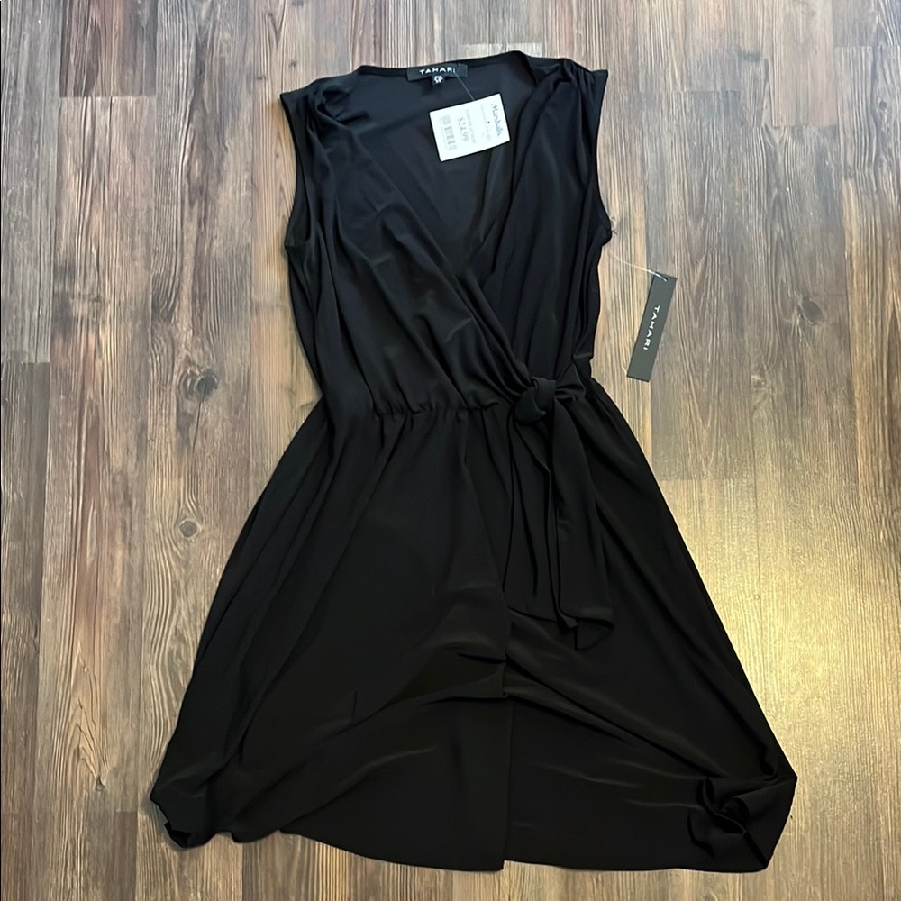 Zara Black Sleeveless Wrap Dress